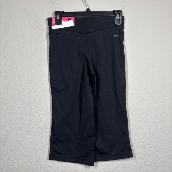 Nike Womens Size XS Dri-Fit Capri Pants Black Cotton Blend Pull On Activewear - Picture 2 of 11